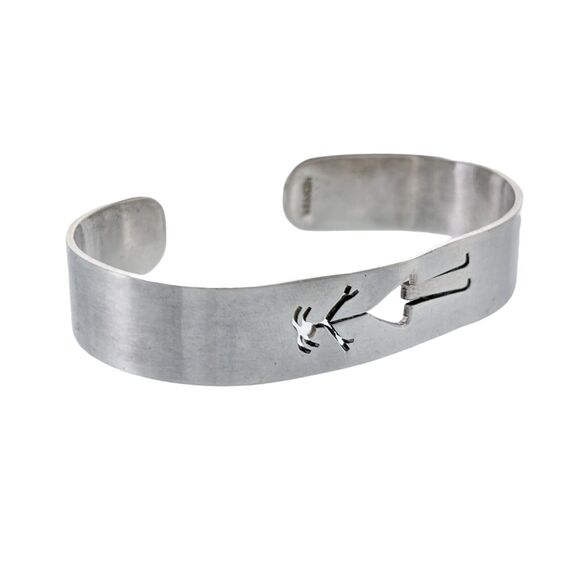 Vintage Mexico Sterling Silver 27.2 Gram Woman Girl Cutout Cuff Bracelet 6.5" - Picture 3 of 8